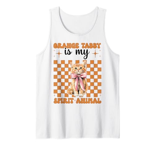 Orange Tabby is My Spirit Animal Orange Katze Tabby Cat Girl Tank Top von Womens Coquette Bow Orange Cat Tabby Cat Gifts