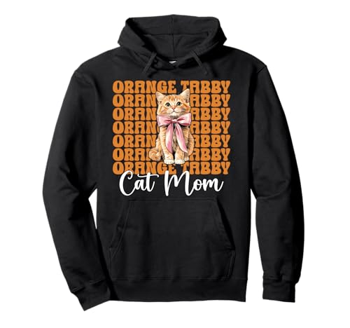 Orange getigerte Katze Mama Mama Muttertag Kokette Schleife Pullover Hoodie von Womens Coquette Bow Orange Cat Tabby Cat Gifts