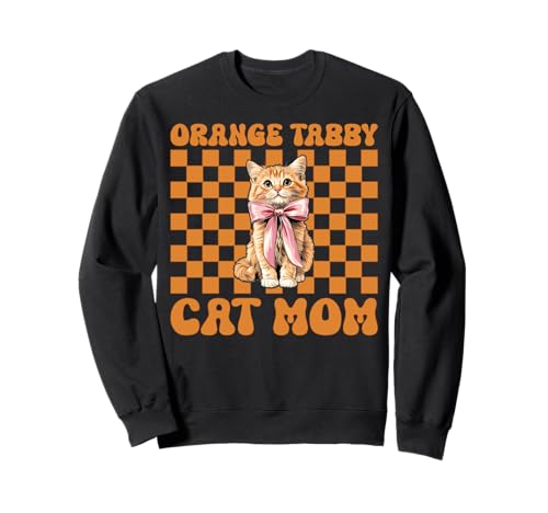 Orange getigerte Katze Mama Mama Muttertag Kokette Schleife Sweatshirt von Womens Coquette Bow Orange Cat Tabby Cat Gifts