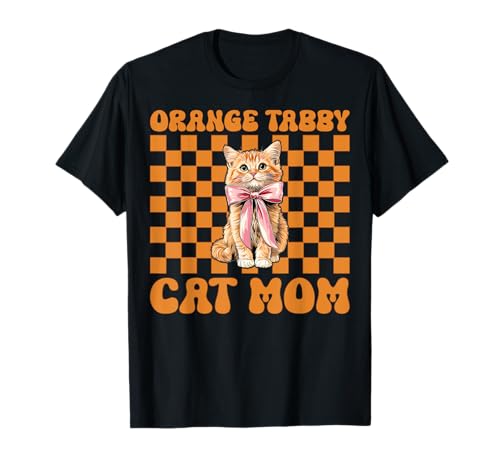 Orange getigerte Katze Mama Mama Muttertag Kokette Schleife T-Shirt von Womens Coquette Bow Orange Cat Tabby Cat Gifts