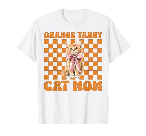 Orange getigerte Katze Mama Mama Muttertag Kokette Schleife T-Shirt von Womens Coquette Bow Orange Cat Tabby Cat Gifts