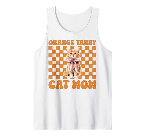 Orange getigerte Katze Mama Mama Muttertag Kokette Schleife Tank Top Orange getigerte Katze Mama Mama Muttertag Kokette Schleife Tank Top von Womens Coquette Bow Orange Cat Tabby Cat Gifts