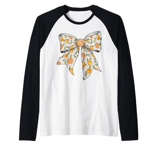 Niedliche orangefarbene Pfirsich-Zitrusfrüchte Muster Mädchen Kokette Schleife Raglan Niedliche orangefarbene Pfirsich-Zitrusfrüchte Muster Mädchen Kokette Schleife Raglan von Womens Coquette Bow Orange Peach Citrus Gifts