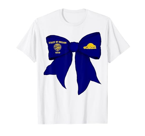 Kokettenschleifenband mit der Flagge des Bundesstaates Oregon für Mädchen T-Shirt Kokettenschleifenband mit der Flagge des Bundesstaates Oregon für Mädchen T-Shirt von Womens Coquette Bow Oregon Heritage Flag Gifts
