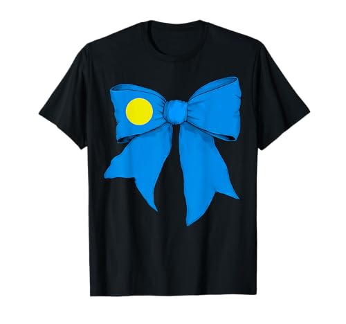 Kokettenschleifenband von Palau Palauans Pride Flag für Mädchen T-Shirt von Womens Coquette Bow Palau Heritage Flag Gifts