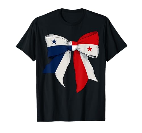 Panama Panamaischer Stolz Flagge Mädchen Kokette Schleife Band T-Shirt Panama Panamaischer Stolz Flagge Mädchen Kokette Schleife Band T-Shirt von Womens Coquette Bow Panama Heritage Flag Gifts