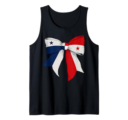 Panama Panamaischer Stolz Flagge Mädchen Kokette Schleife Band Tank Top von Womens Coquette Bow Panama Heritage Flag Gifts