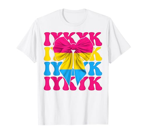 IYKYK Pansexual Pan Pride Flag LGBTQ Coquette Bow für Mädchen T-Shirt von Womens Coquette Bow Pansexual Pan Pride Gifts