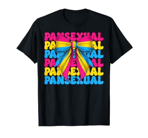 Pansexual Pan Pride Flag LGBTQ Girl Coquette Bow T-Shirt von Womens Coquette Bow Pansexual Pan Pride Gifts