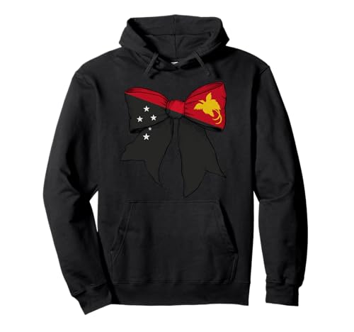 Papua-Neuguinea Papua-Neuguinea-Pride-Flagge Mädchen Kokette Pullover Hoodie Papua-Neuguinea Papua-Neuguinea-Pride-Flagge Mädchen Kokette Pullover Hoodie von Womens Coquette Bow Papua New Guinea Gifts
