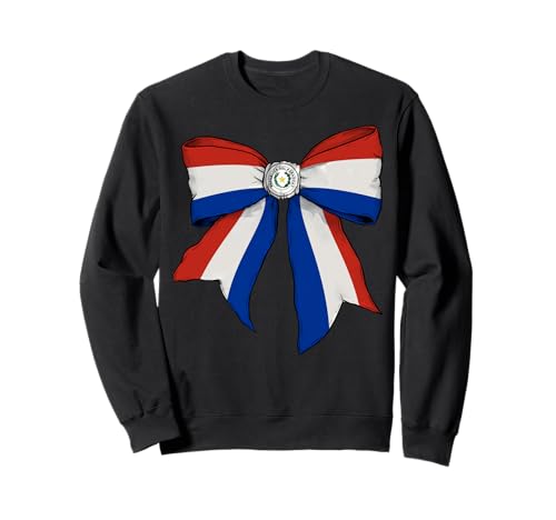 Paraguay Paraguayische Pride Flagge Mädchen Kokette Schleife Band Sweatshirt Paraguay Paraguayische Pride Flagge Mädchen Kokette Schleife Band Sweatshirt von Womens Coquette Bow Paraguay Heritage Flag Gifts