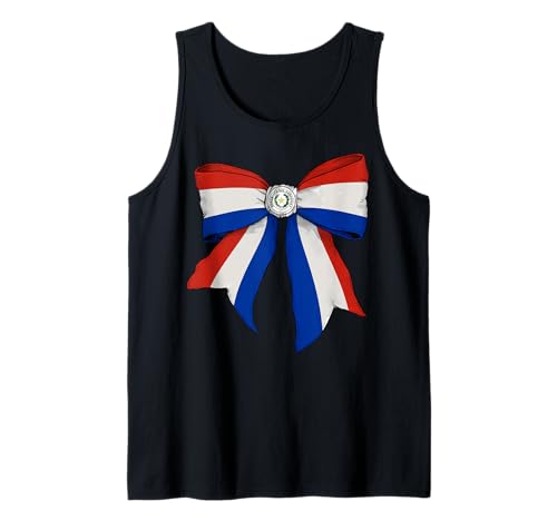 Paraguay Paraguayische Pride Flagge Mädchen Kokette Schleife Band Tank Top Paraguay Paraguayische Pride Flagge Mädchen Kokette Schleife Band Tank Top von Womens Coquette Bow Paraguay Heritage Flag Gifts