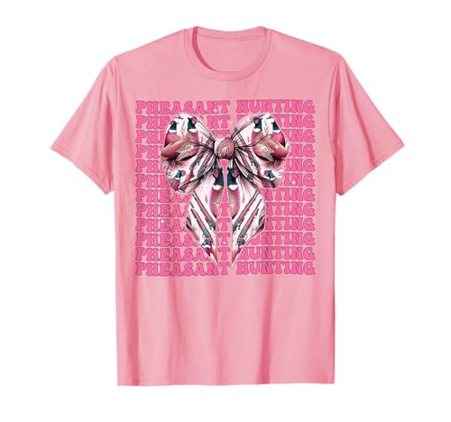 Fasanenjäger Fasan Jagd Mädchen Kokette Schleife Rosa T-Shirt Fasanenjäger Fasan Jagd Mädchen Kokette Schleife Rosa T-Shirt von Womens Coquette Bow Pheasant Hunter Hunting Gifts