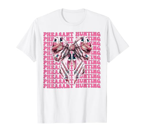 Fasanenjäger Fasan Jagd Mädchen Kokette Schleife Rosa T-Shirt Fasanenjäger Fasan Jagd Mädchen Kokette Schleife Rosa T-Shirt von Womens Coquette Bow Pheasant Hunter Hunting Gifts