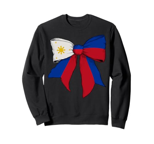 Philippinen Filipino Filipina Pride Flag Girl Coquette Bow Sweatshirt Philippinen Filipino Filipina Pride Flag Girl Coquette Bow Sweatshirt von Womens Coquette Bow Philippines Heritage Gifts