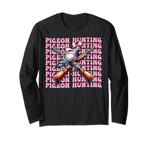 Taubenjäger Taubenjagd Mädchen Kokette Schleife Rosa Band Langarmshirt von Womens Coquette Bow Pigeon Hunter Hunting Gifts