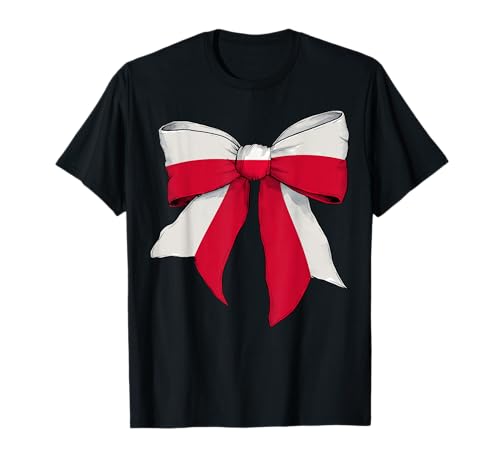Polen Pole Pride Flag Girl Coquette Bow Ribbon T-Shirt Polen Pole Pride Flag Girl Coquette Bow Ribbon T-Shirt von Womens Coquette Bow Poland Heritage Flag Gifts