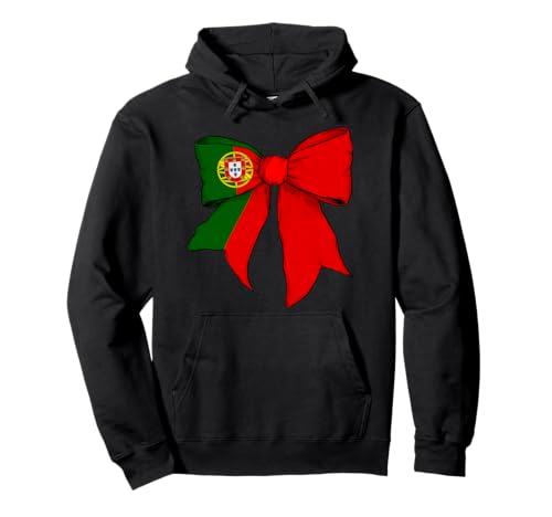 Portugal Portugiesische Flagge Mädchen Kokette Schleife Band Pullover Hoodie von Womens Coquette Bow Portugal Heritage Flag Gifts