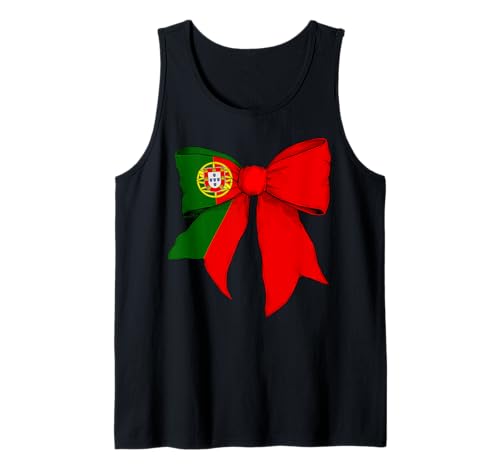 Portugal Portugiesische Flagge Mädchen Kokette Schleife Band Tank Top von Womens Coquette Bow Portugal Heritage Flag Gifts