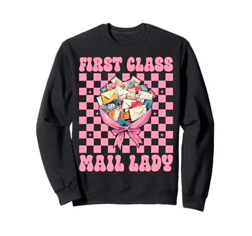 First Class Mail Lady Postangestellter Postträger Mädchen Mama Sweatshirt von Womens Coquette Bow Postal Worker Mail Lady Gifts