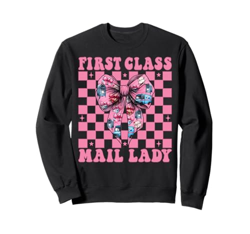 First Class Mail Lady Postangestellter Postträger Mädchen Mama Sweatshirt von Womens Coquette Bow Postal Worker Mail Lady Gifts