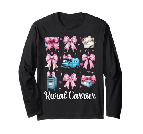 Landträger Postangestellter Postträger Post Lady Girl Mama Langarmshirt von Womens Coquette Bow Postal Worker Mail Lady Gifts
