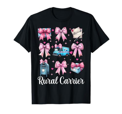 Landträger Postangestellter Postträger Post Lady Girl Mama T-Shirt Landträger Postangestellter Postträger Post Lady Girl Mama T-Shirt von Womens Coquette Bow Postal Worker Mail Lady Gifts