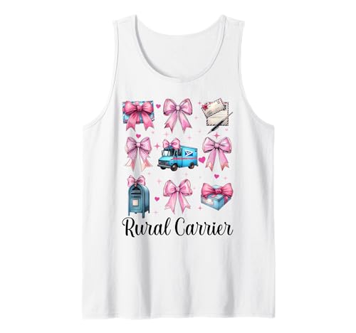 Landträger Postangestellter Postträger Post Lady Girl Mama Tank Top von Womens Coquette Bow Postal Worker Mail Lady Gifts