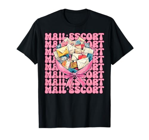 Mail Escort Postangestellter Postträger Post Lady Girl Mama T-Shirt von Womens Coquette Bow Postal Worker Mail Lady Gifts
