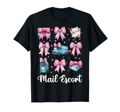 Mail Escort Postangestellter Postträger Post Lady Girl Mama T-Shirt von Womens Coquette Bow Postal Worker Mail Lady Gifts