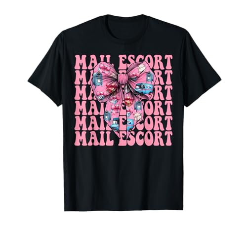 Mail Escort Postangestellter Postträger Post Lady Girl Mama T-Shirt von Womens Coquette Bow Postal Worker Mail Lady Gifts