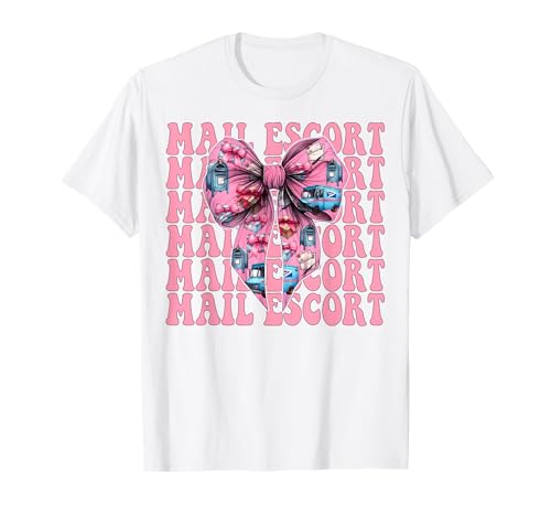 Mail Escort Postangestellter Postträger Post Lady Girl Mama T-Shirt von Womens Coquette Bow Postal Worker Mail Lady Gifts