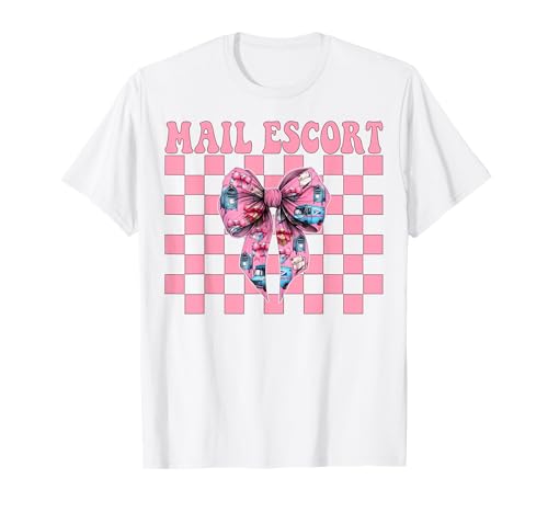 Mail Escort Postangestellter Postträger Post Lady Girl Mama T-Shirt von Womens Coquette Bow Postal Worker Mail Lady Gifts