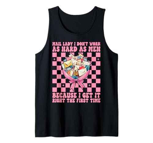 Mail Lady I Don't Work As Hard As Men Postarbeiter Kokette Tank Top von Womens Coquette Bow Postal Worker Mail Lady Gifts