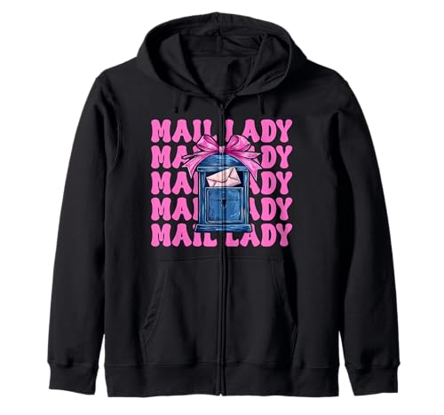 Mail Lady! Postangestellter Postträger Mädchen Mama Kokette Schleife Kapuzenjacke Mail Lady! Postangestellter Postträger Mädchen Mama Kokette Schleife Kapuzenjacke von Womens Coquette Bow Postal Worker Mail Lady Gifts