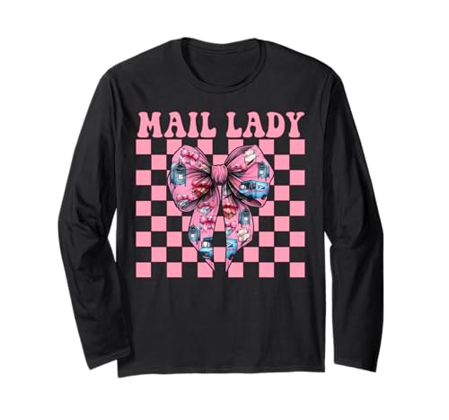 Mail Lady Postangestellter Postträger Mädchen Mama Kokette Schleife Langarmshirt Mail Lady Postangestellter Postträger Mädchen Mama Kokette Schleife Langarmshirt von Womens Coquette Bow Postal Worker Mail Lady Gifts