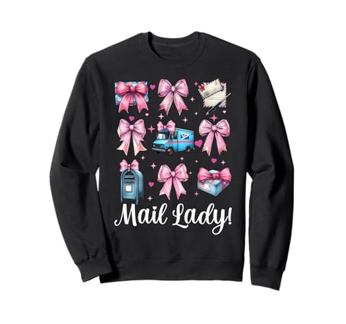 Mail Lady! Postangestellter Postträger Mädchen Mama Kokette Schleife Sweatshirt von Womens Coquette Bow Postal Worker Mail Lady Gifts