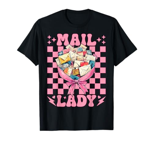 Mail Lady! Postangestellter Postträger Mädchen Mama Kokette Schleife T-Shirt Mail Lady! Postangestellter Postträger Mädchen Mama Kokette Schleife T-Shirt von Womens Coquette Bow Postal Worker Mail Lady Gifts
