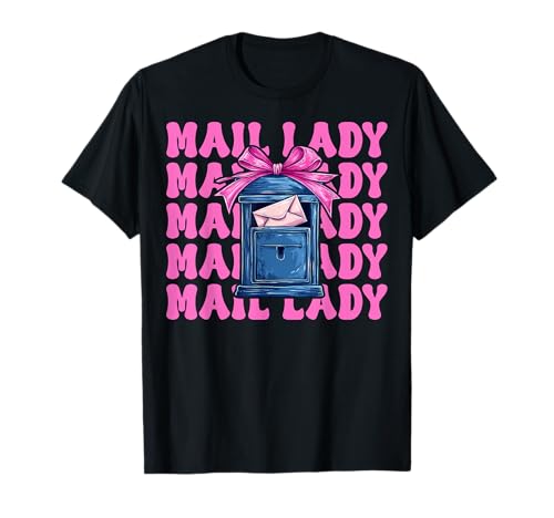 Mail Lady! Postangestellter Postträger Mädchen Mama Kokette Schleife T-Shirt von Womens Coquette Bow Postal Worker Mail Lady Gifts