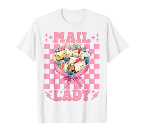 Mail Lady! Postangestellter Postträger Mädchen Mama Kokette Schleife T-Shirt von Womens Coquette Bow Postal Worker Mail Lady Gifts