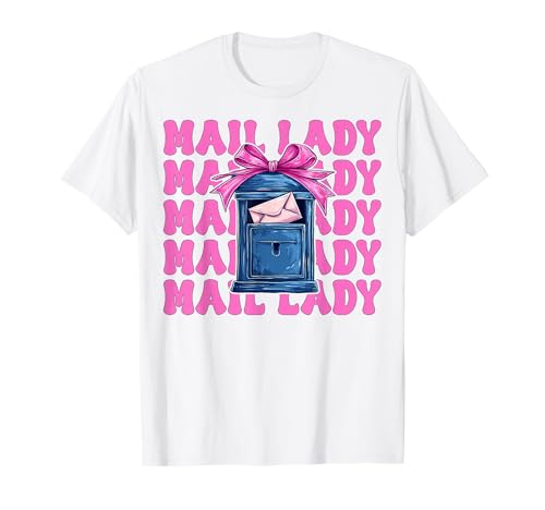 Mail Lady! Postangestellter Postträger Mädchen Mama Kokette Schleife T-Shirt von Womens Coquette Bow Postal Worker Mail Lady Gifts