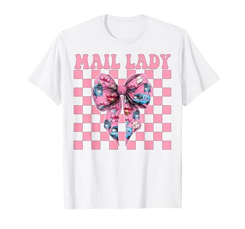 Mail Lady Postangestellter Postträger Mädchen Mama Kokette Schleife T-Shirt von Womens Coquette Bow Postal Worker Mail Lady Gifts