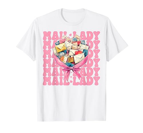 Mail Lady! Postangestellter Postträger Mädchen Mama Kokette Schleife T-Shirt von Womens Coquette Bow Postal Worker Mail Lady Gifts