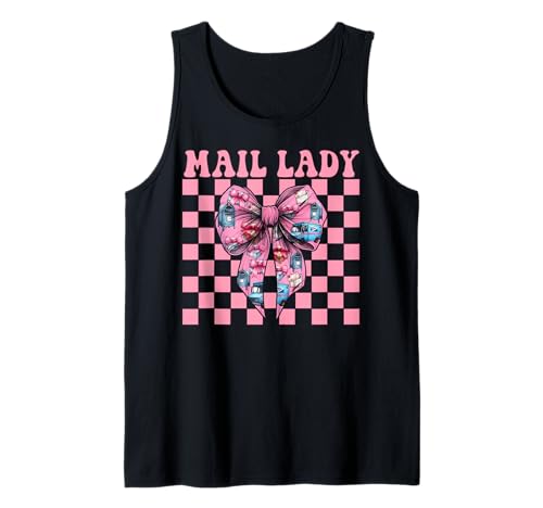 Mail Lady Postangestellter Postträger Mädchen Mama Kokette Schleife Tank Top von Womens Coquette Bow Postal Worker Mail Lady Gifts