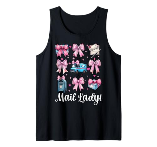 Mail Lady! Postangestellter Postträger Mädchen Mama Kokette Schleife Tank Top Mail Lady! Postangestellter Postträger Mädchen Mama Kokette Schleife Tank Top von Womens Coquette Bow Postal Worker Mail Lady Gifts