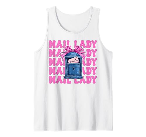 Mail Lady! Postangestellter Postträger Mädchen Mama Kokette Schleife Tank Top Mail Lady! Postangestellter Postträger Mädchen Mama Kokette Schleife Tank Top von Womens Coquette Bow Postal Worker Mail Lady Gifts