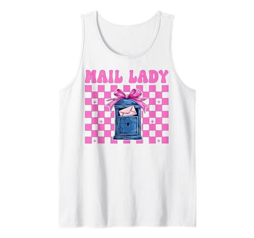 Mail Lady! Postangestellter Postträger Mädchen Mama Kokette Schleife Tank Top von Womens Coquette Bow Postal Worker Mail Lady Gifts