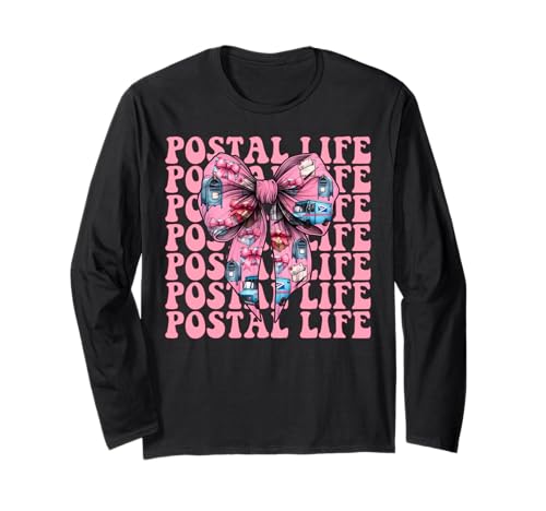 Postal Life Postangestellter Postträger Post Lady Girl Mom Langarmshirt von Womens Coquette Bow Postal Worker Mail Lady Gifts
