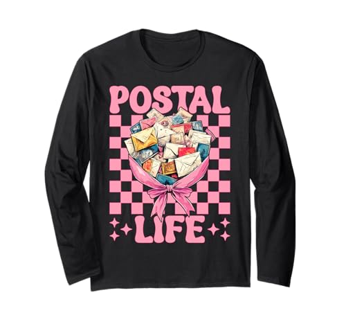 Postal Life Postangestellter Postträger Post Lady Girl Mom Langarmshirt von Womens Coquette Bow Postal Worker Mail Lady Gifts