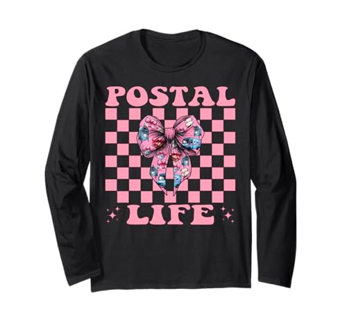 Postal Life Postangestellter Postträger Post Lady Girl Mom Langarmshirt von Womens Coquette Bow Postal Worker Mail Lady Gifts